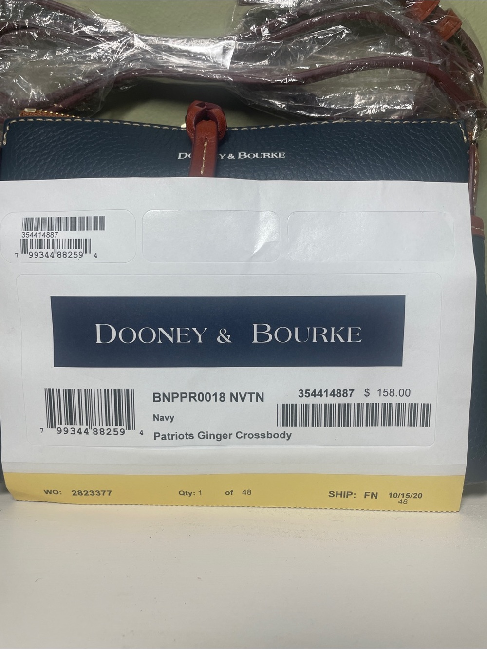 Dooney & Bourke Navy Crossbody with Ginger Trim - Picture 2 of 5